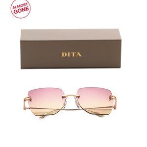 DITA Pink Metal Square Sunglasses